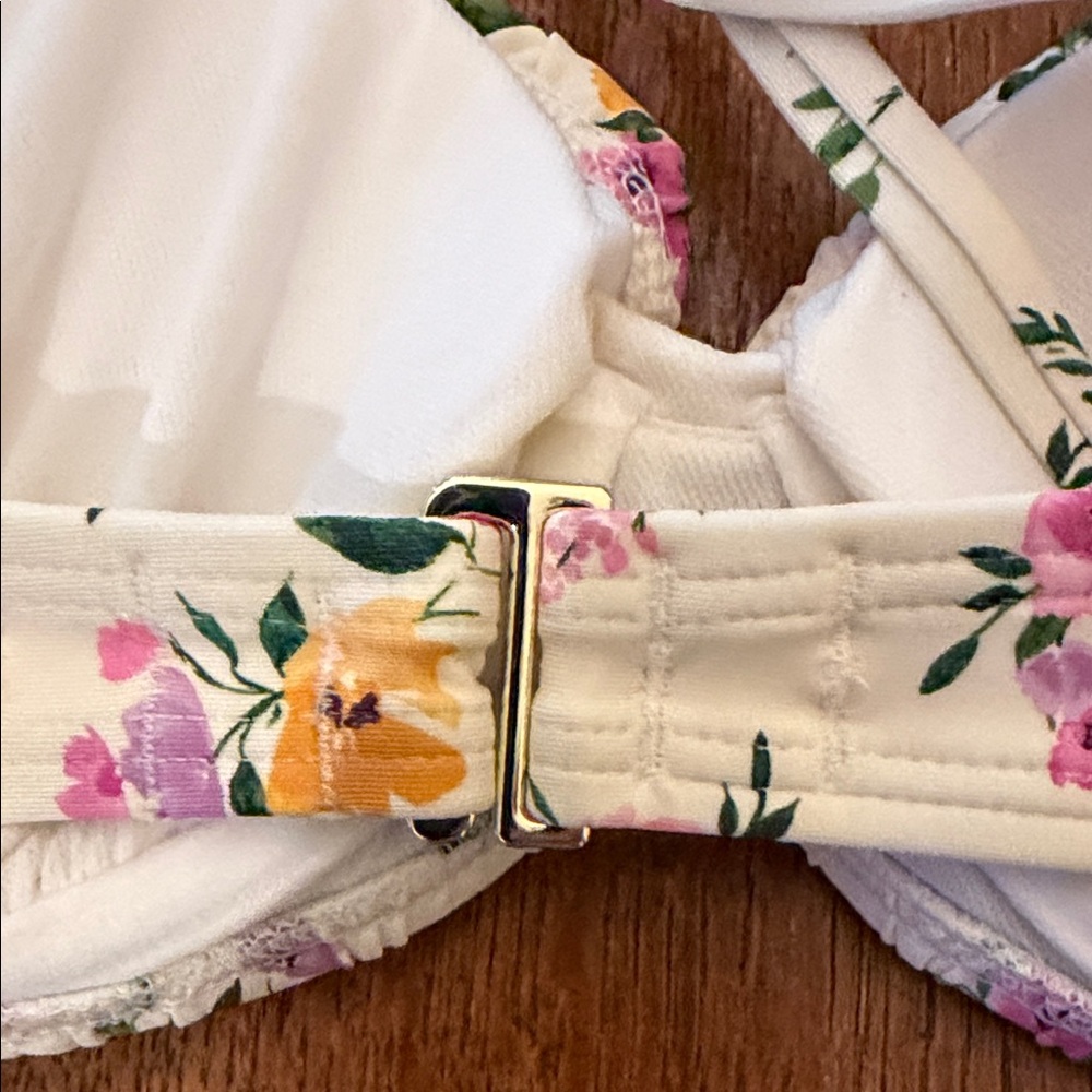 Shade & Shore Cream Floral Underwire Bra with Pink & Yellow Blooms - Picture 4 of 5